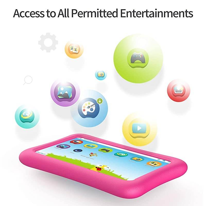 MatrixPad Z1 Kids Tablet 7 inch, 32GB ROM, Kidoz Pre Installed, IPS HD Display, WiFi Android Tablet, Kid-Proof, Pink