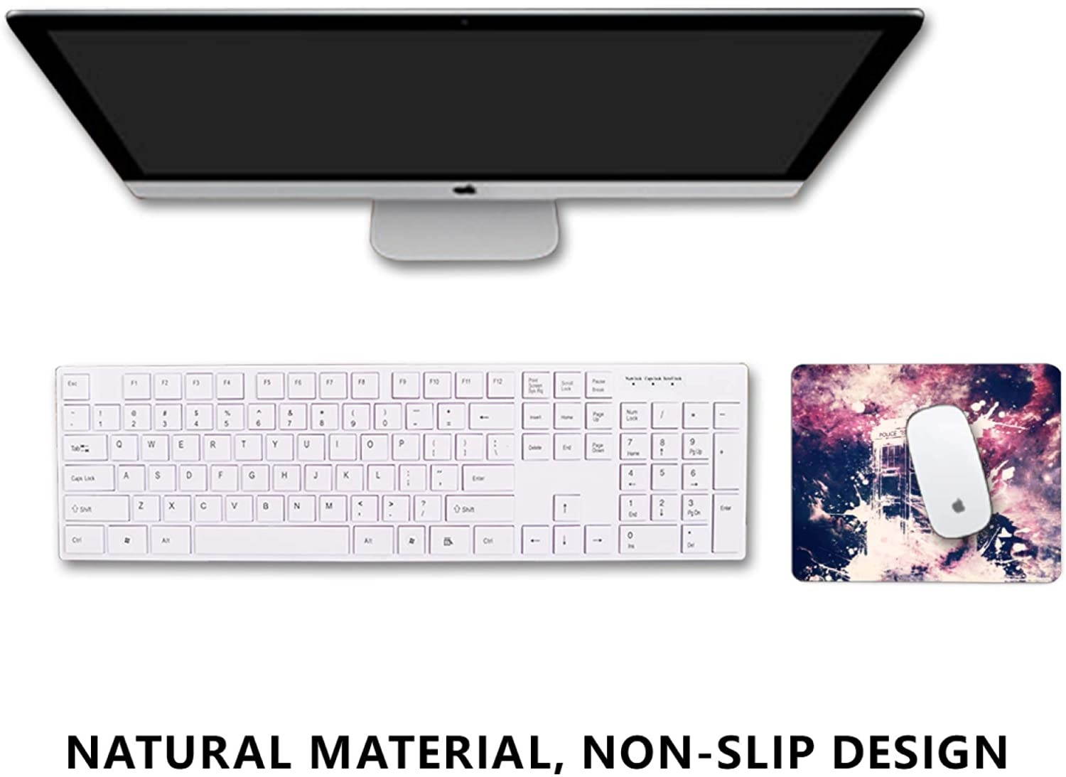 Doctor Who Mouse Pad Watercolor Police Box Tardis Gaming Mouse Mat Watercolor Non-Slip Rubber Mousepad for Home Office Working Computer Laptop Office Desk 12x10 Inch