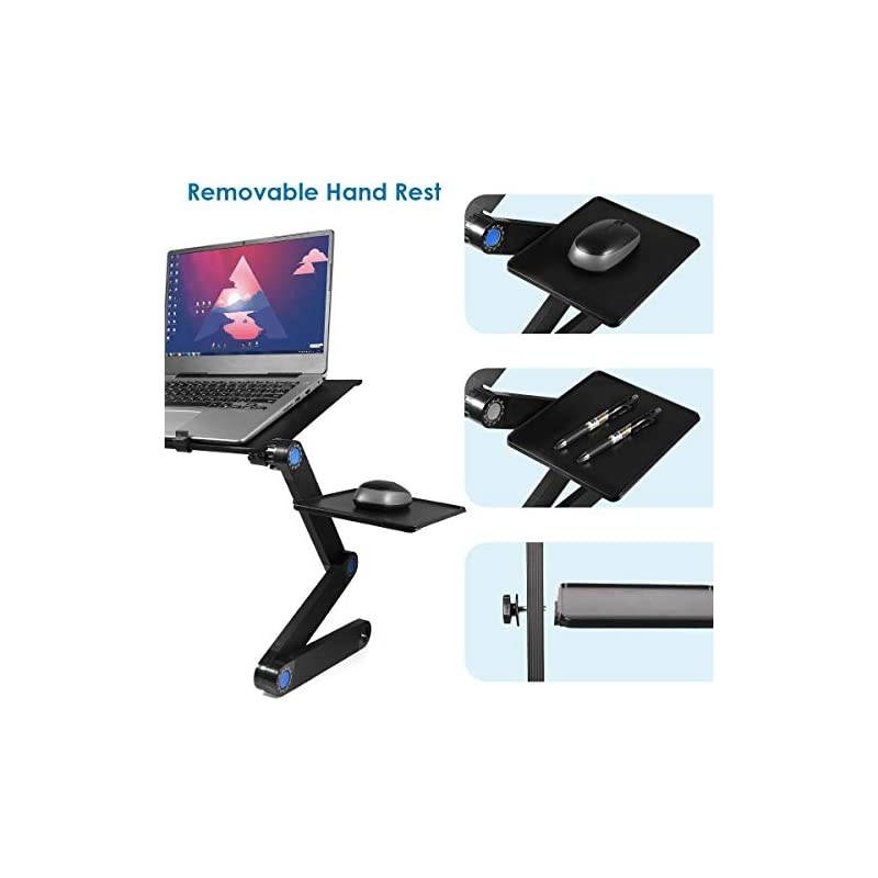 Desk for Bed 2020 Upgraded Stand with Large Cooling Fan amp Mouse Pad Foldable Aluminum Office Desk for BedSofaCouch Lap Tray