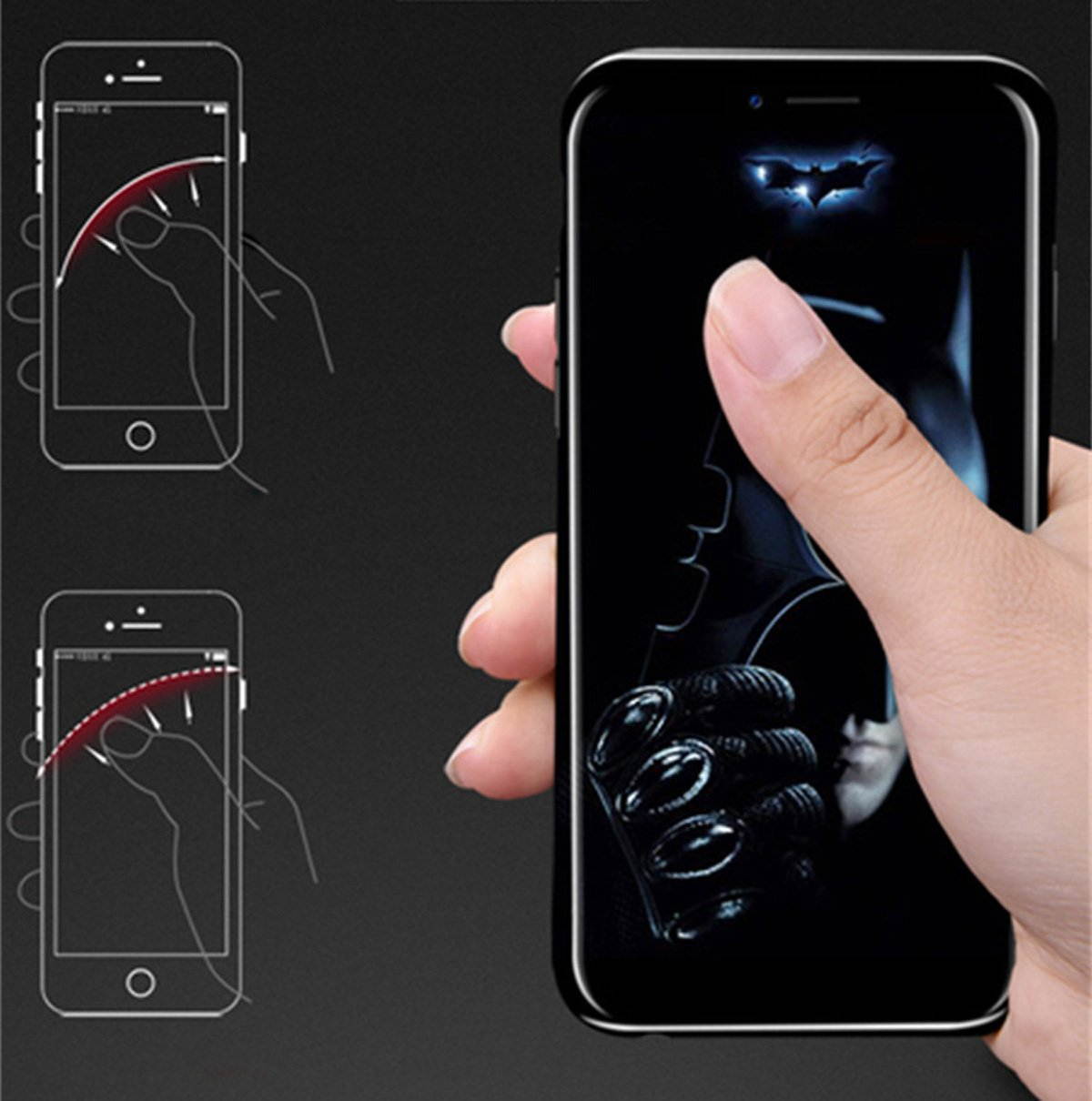 9pcs Bat Phone Ring Holder, Batman Universal 360&deg; Rotation Cellphone Metal Stand Finger Grip Kickstand, Finger Holder Mount for iPhone, iPad, Samsung