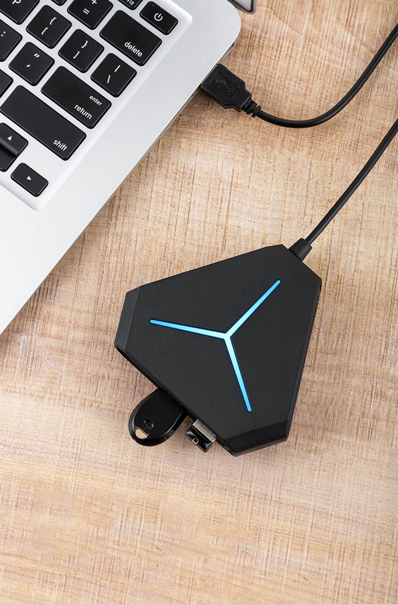 Jansicotek 6-port USB 2.0 Hub Splitter, 6 Port USB Ultra Slim Data Hub with LED Indication Compatible with Windows, Mac Os X, and Linux