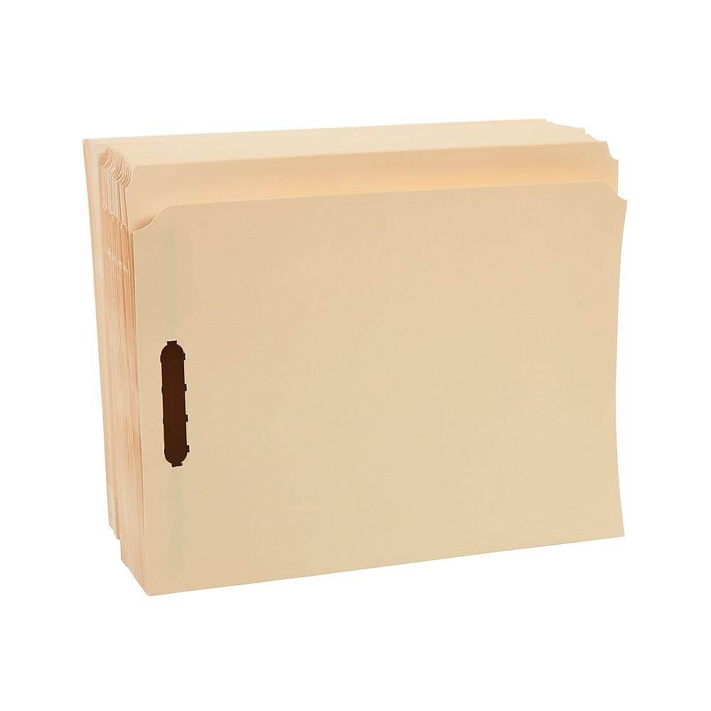 Staples Single-Tab Reinforced Fastener Folders Letter Manila 50/Box 813880