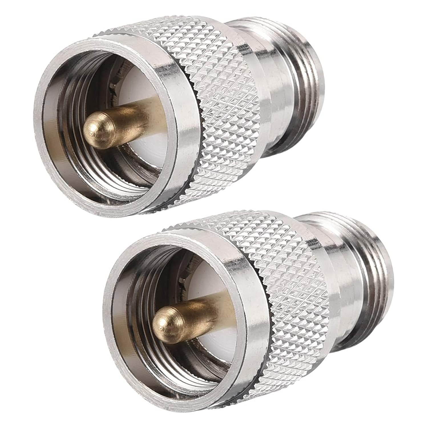 uxcell UHF Male to N Female 5/8-24 RF Coaxial Coax Adapter 2pcs