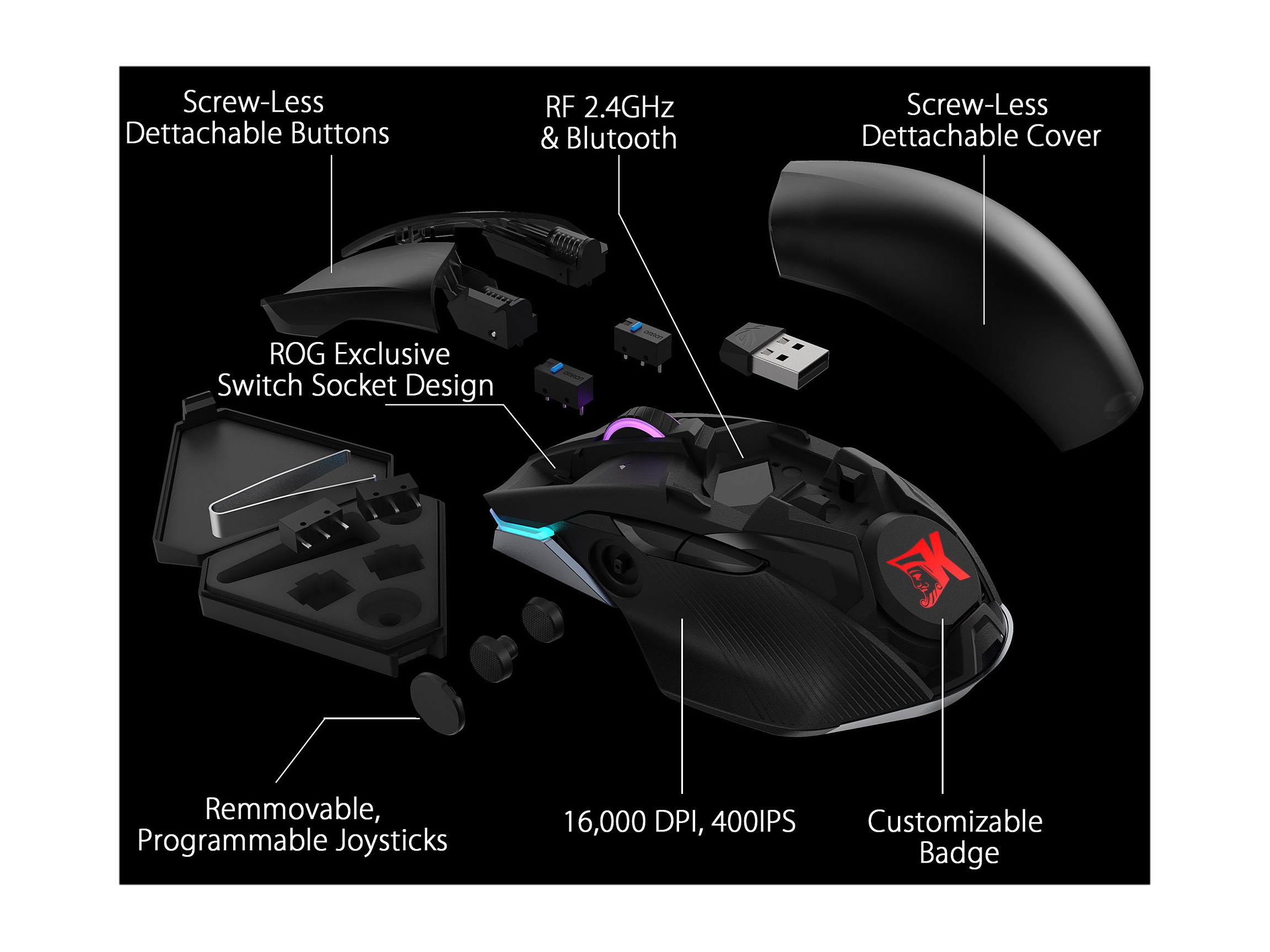 Orzly Grips compatible with Nintendo Switch Joy-Cons for Extra Comfort - TWIN PACK (2x BLACK) Universal Sided Grip Attachments for use with Nintendo Switch Joy-Cons