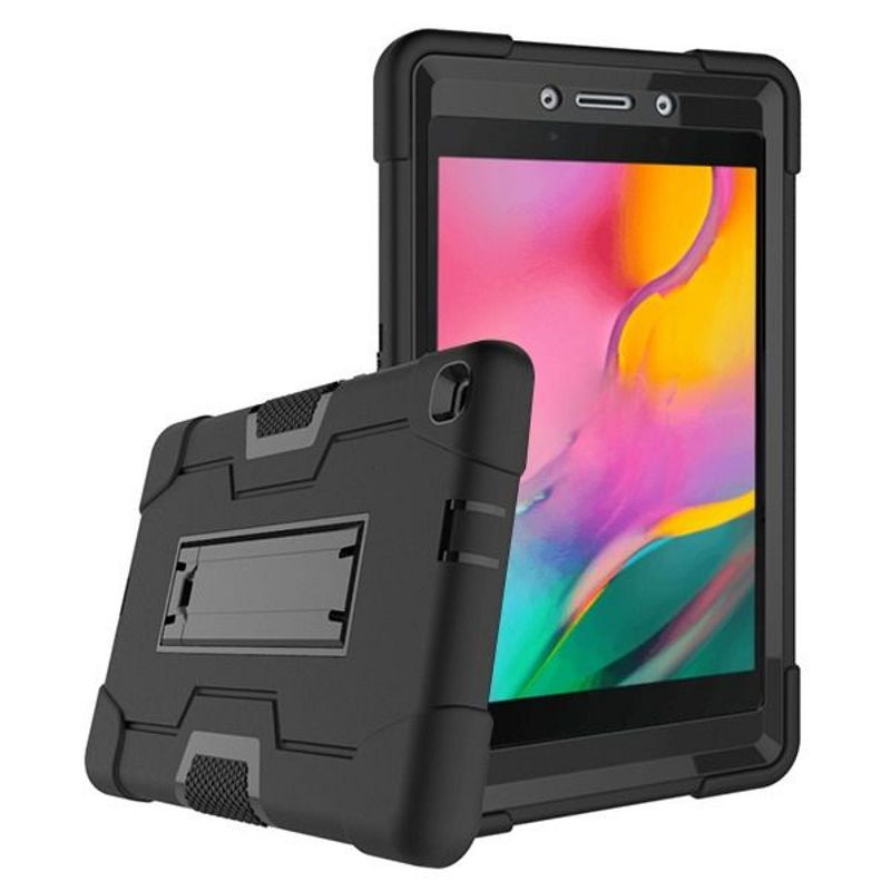 Valor Symbiosis Hard Dual Layer Plastic TPU Cover Case w/stand/Holster For Samsung Galaxy Tab A 8.0 (2019) - Black