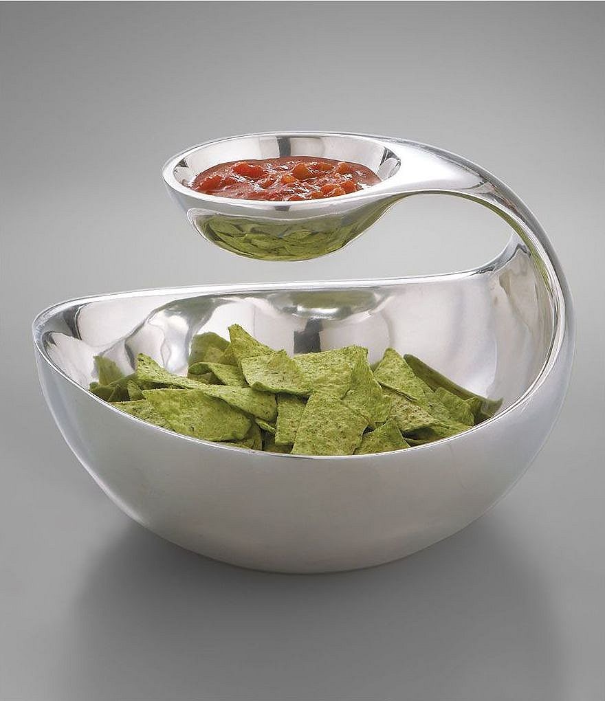 Nambe Scoop Chip and Dip Server