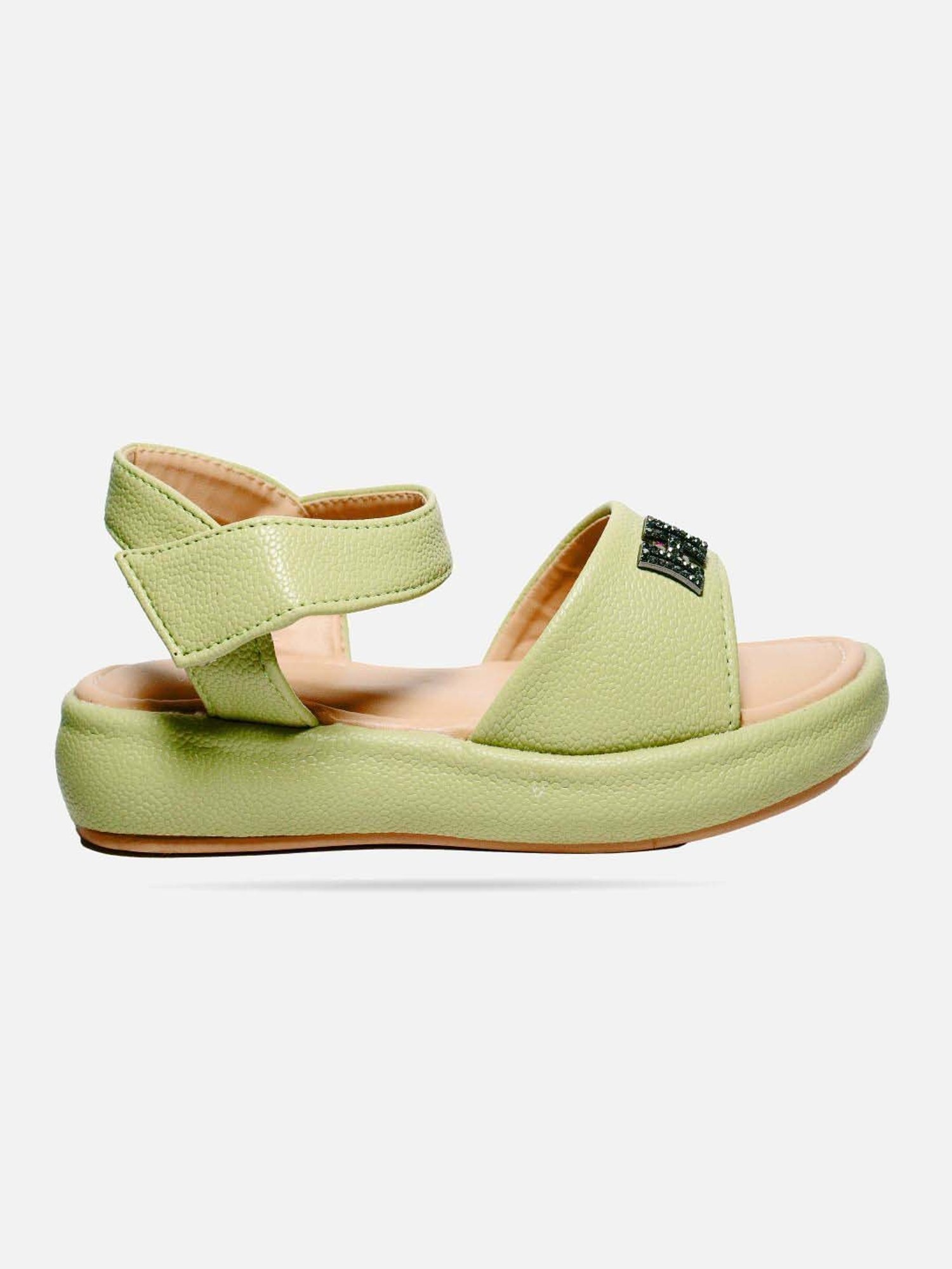 Tiny Bugs Girls Off White & Pink Party Wear Slip Ons