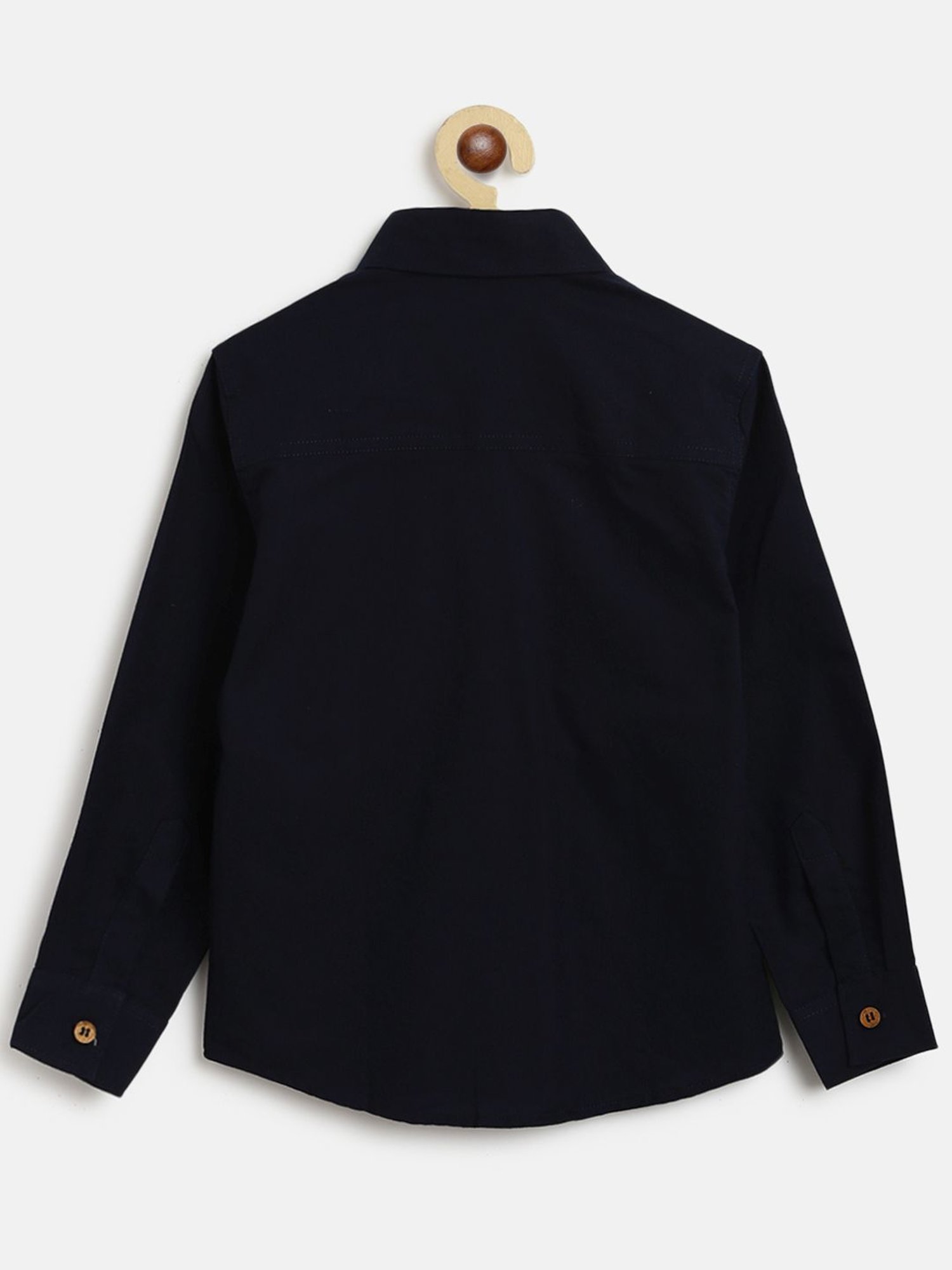 Tales & Stories Kids Navy Cotton Regular Fit Full Sleeves Shirt