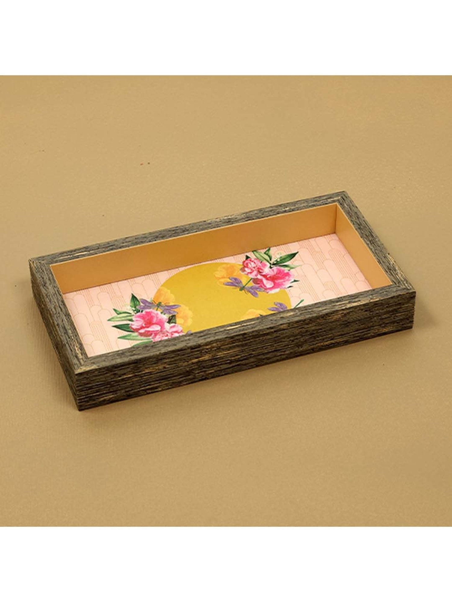 ICRAFT Mello Series Mustard & Brown Mdf Multi-Purpose Tray