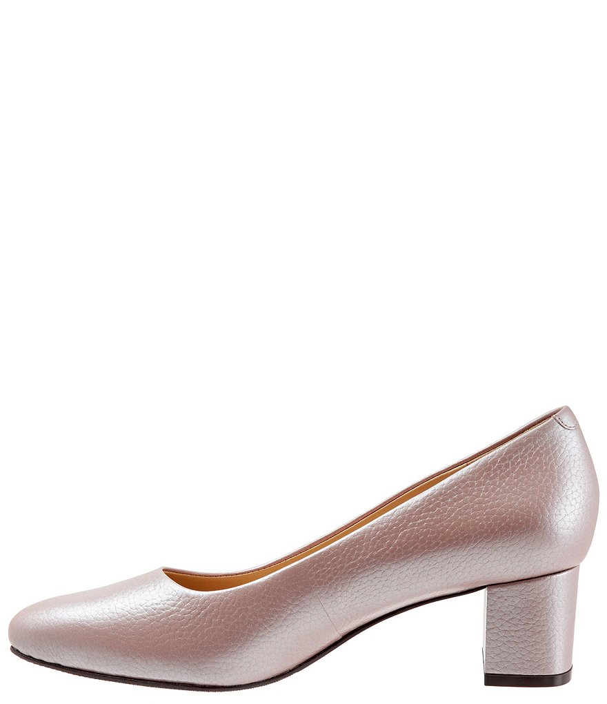 Trotters Kari Pearlized Leather Block-Heel Pumps