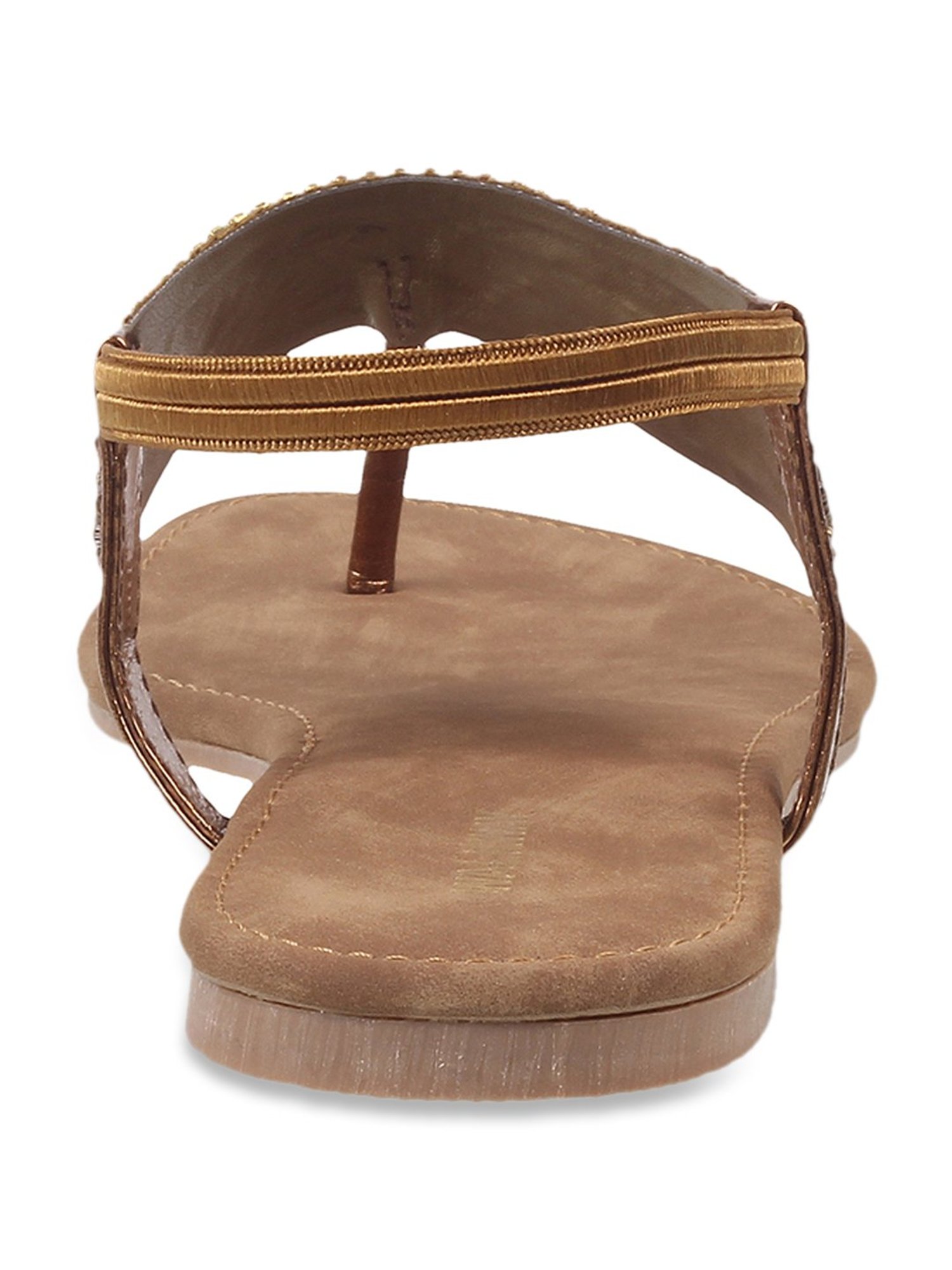 Walkway Women's Bronze T-Strap Sandals