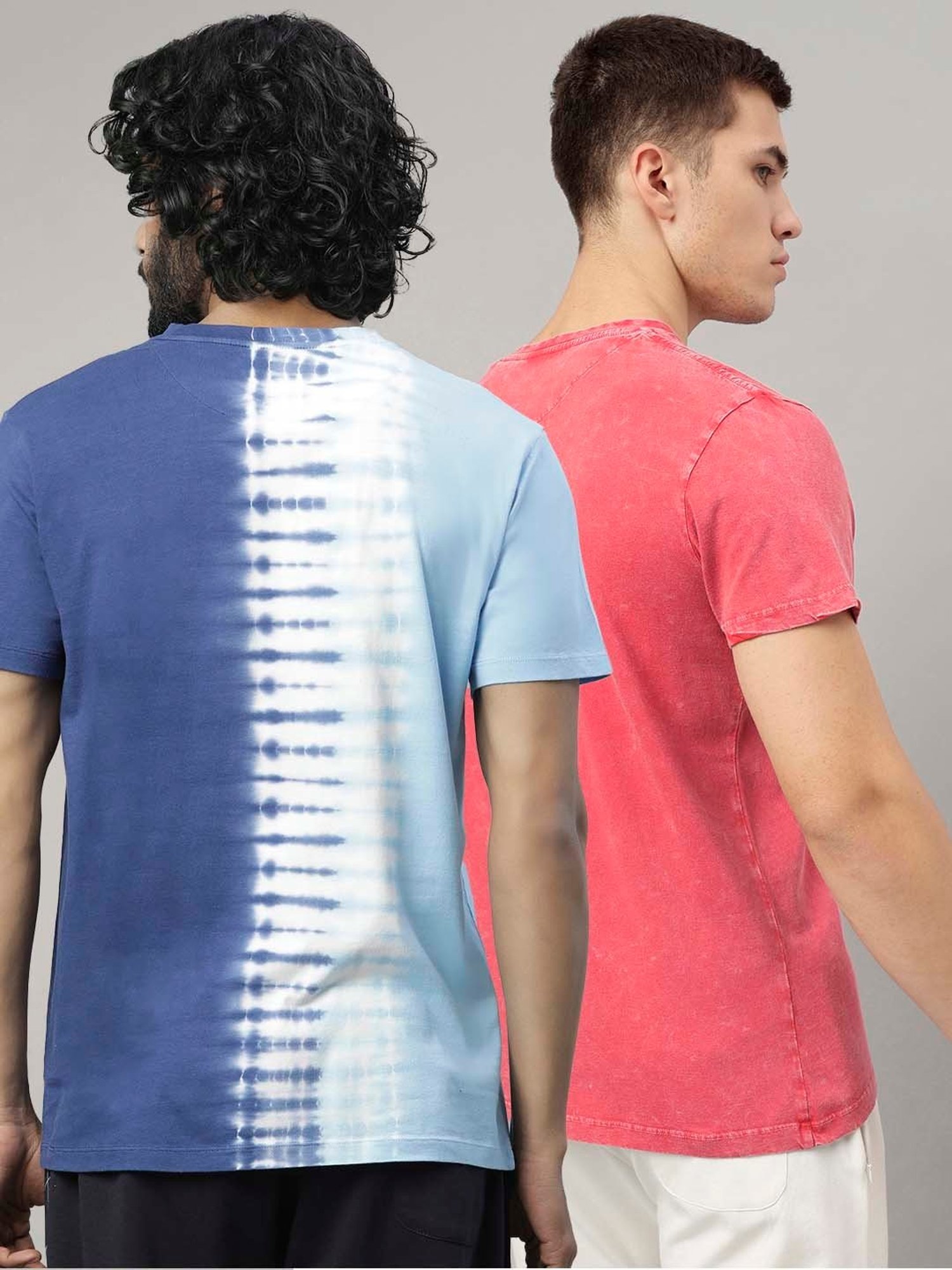 Free Authority Coral & Blue Regular Fit Avengers Printed Crew T-Shirt - Pack of 2