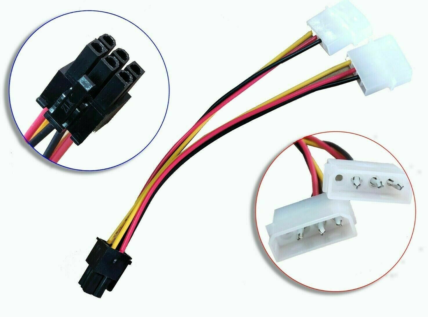 IDE Molex to 6Pin PCI Express PCI-E Video Card Power Adapter Cable