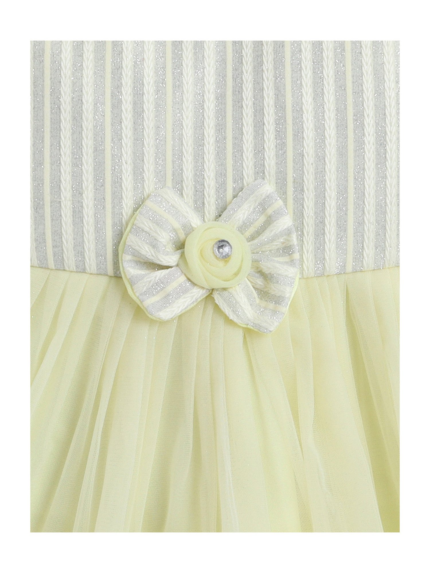 Many Frocks Kids Yellow Embellished Dress