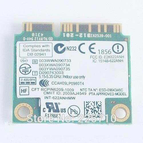 622ANHMW 300Mbps Dual Band 2.4G/5GHZ WIFI Wireless Card Advanced-N 6200 6200AGN Half Mini PCI-E for Dell Centrino Toshiba Acer