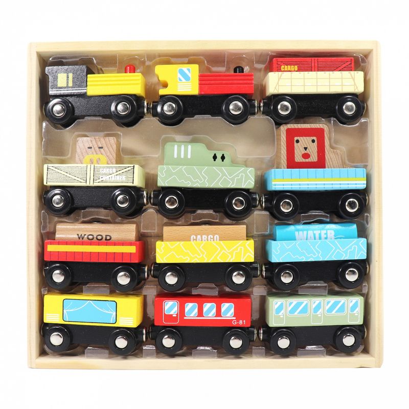 Leo & Friends 12-Piece Wooden Train Set