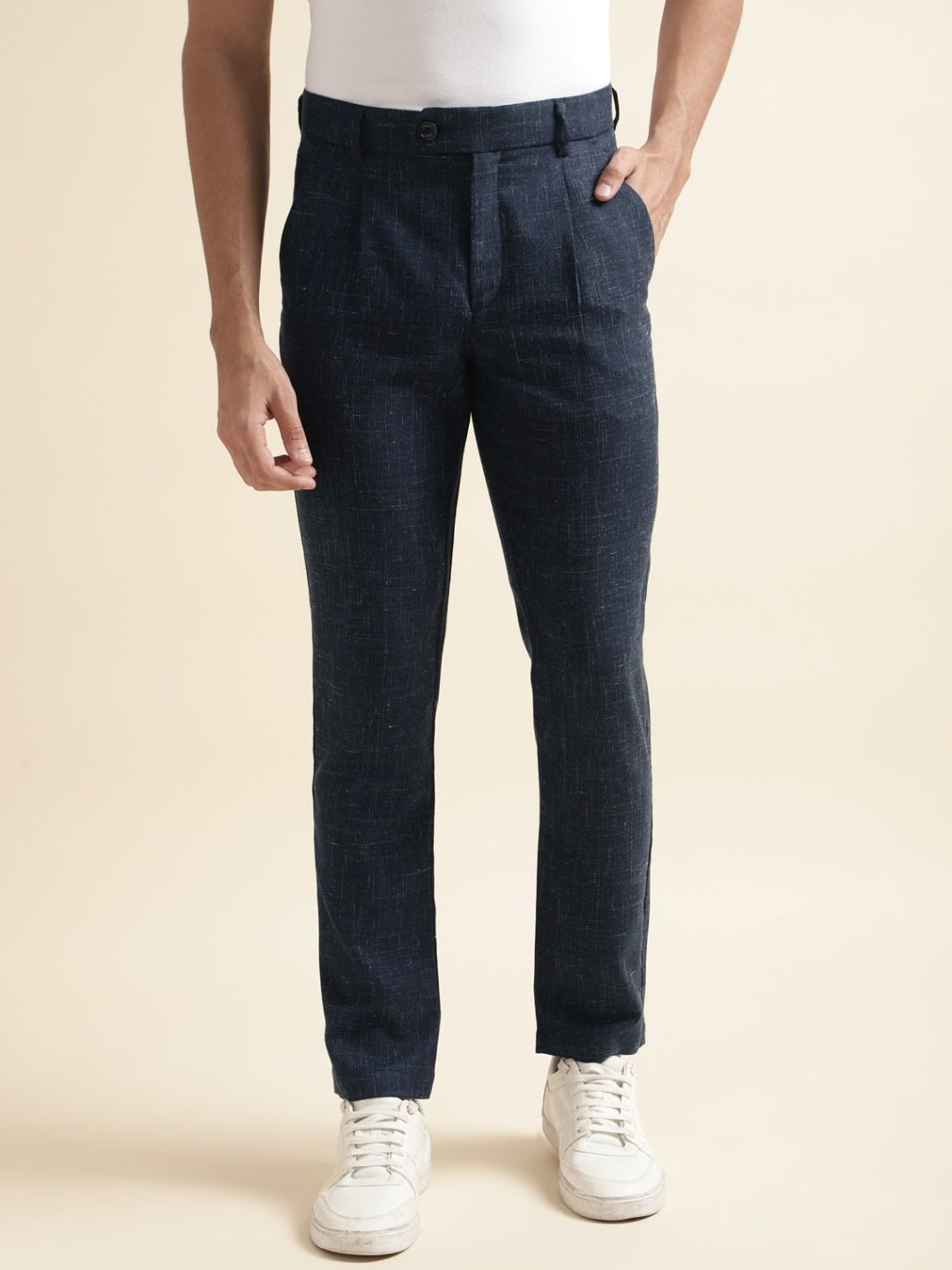 WES Casuals by Westside Olive Relaxed-Fit Mid-Rise Cotton Blend Joggers