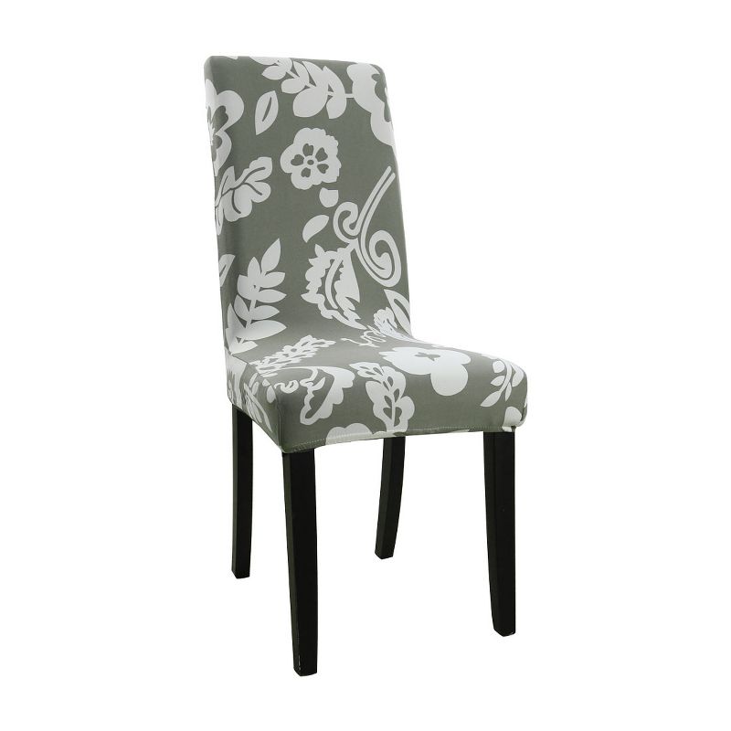 1 Pc Polyester Spandex Stretch Vintage Style Floral Printed Dining Chair Slipcovers Multicolored  - PiccoCasa