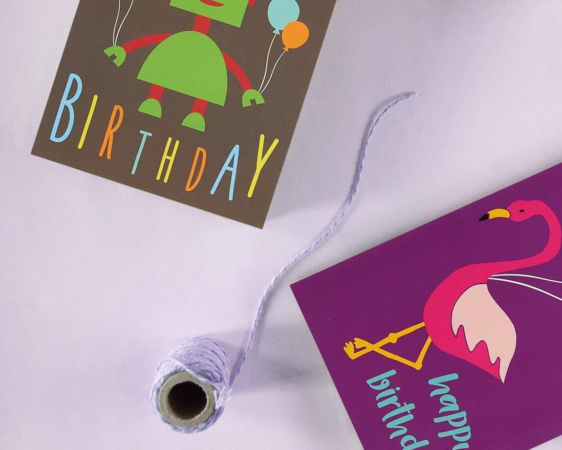 48 Pack Children Birthday Cards Unicorn, Flamingo, and Monster Designs Happy Birthday Greeting Cards Assortment for Kids Variety Pack - Bulk Box Set with Envelopes Included - 4 x 6 Inches