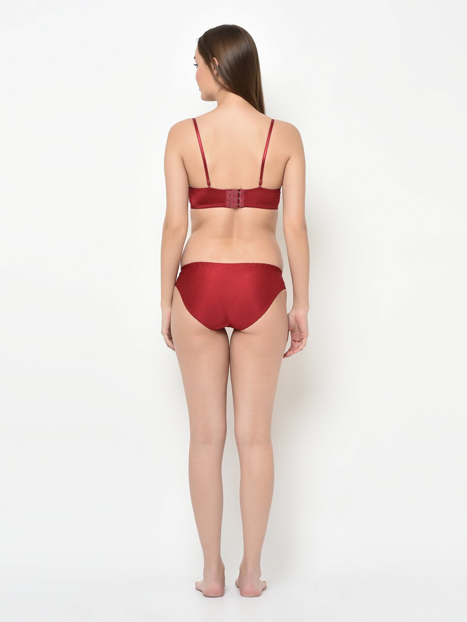 Da Intimo Maroon Bra With Bikini Panty