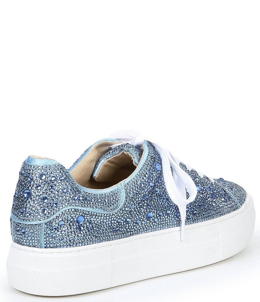 Blue by Betsey Johnson Sidny Rhinestone Embellished Platform Lace-Up Sneakers