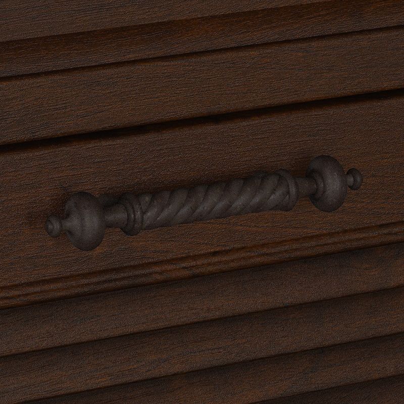 Office by kathy ireland 68Wx91D L Shaped Desk w/Bookcase & Pedestals Coastal Cherry ALA171CC