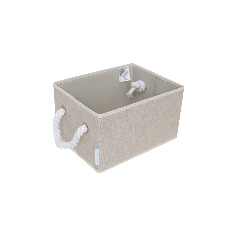 StorageWorks Set of 2 11L Fabric Storage Bins with Cotton Rope Handles Beige