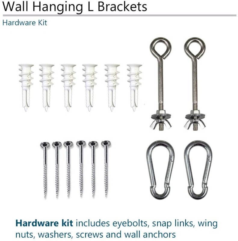 Elite Screens 6llll Black Universal Projector Screen L-Brackets, Single Meta...