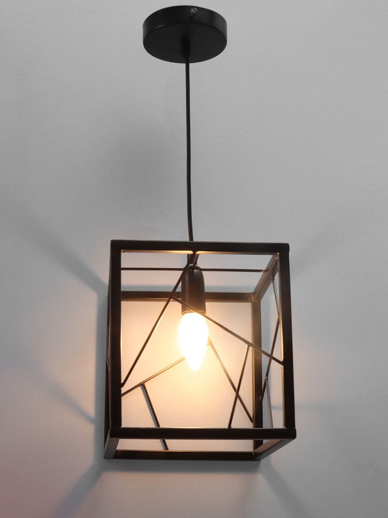 Tayhaa Stylish Black Cage Pendant Lamp