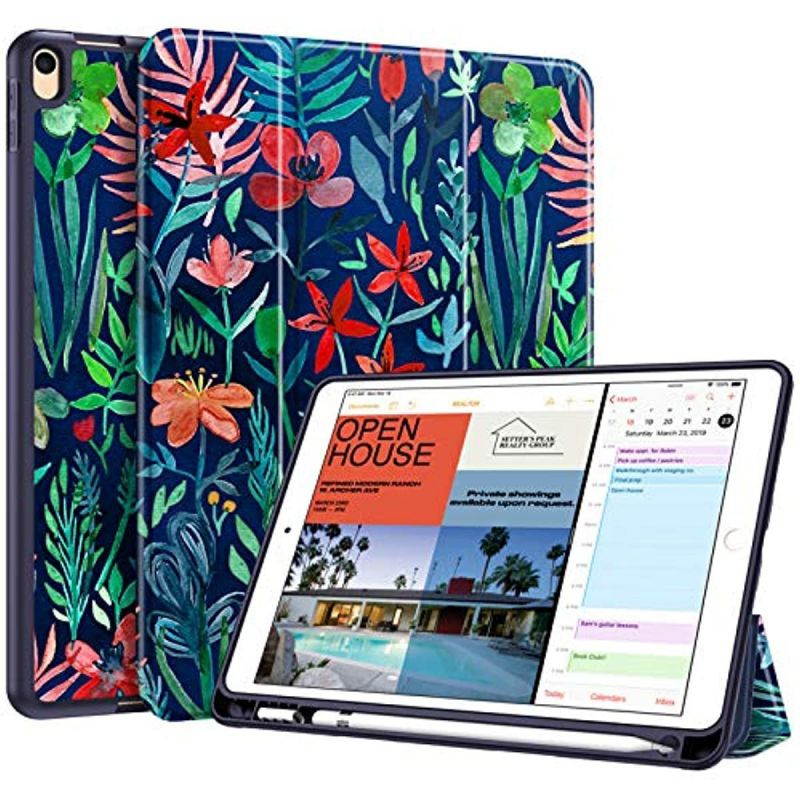 Fintie SlimShell Case for iPad Air 3rd Gen 10.5" 2019 / iPad Pro 10.5 Inch 2017 with Built-in Pencil Holder - Lightweight Smart Stand Soft TPU Back Cover, Auto Wake/Sleep (Jungle Night)