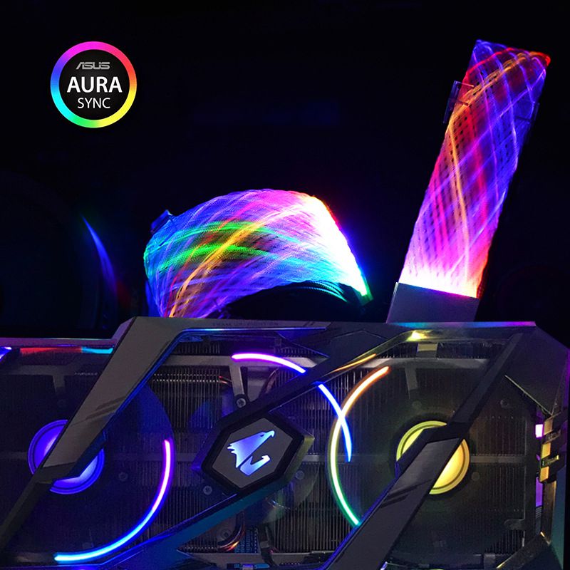 24 Pin Addressable RGB LED Power Extension Cable Rainbow Net for Motherboard