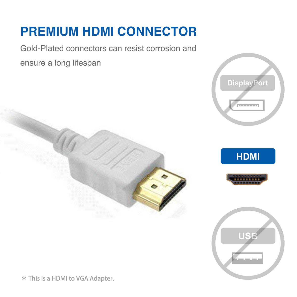 Wanmingtek  HDMI to VGA Adapter Converter up to 1080P Male HDMI to Female VGA for PC, Laptop, Ultrabook, Raspberry Pi, Chromebook (Black)