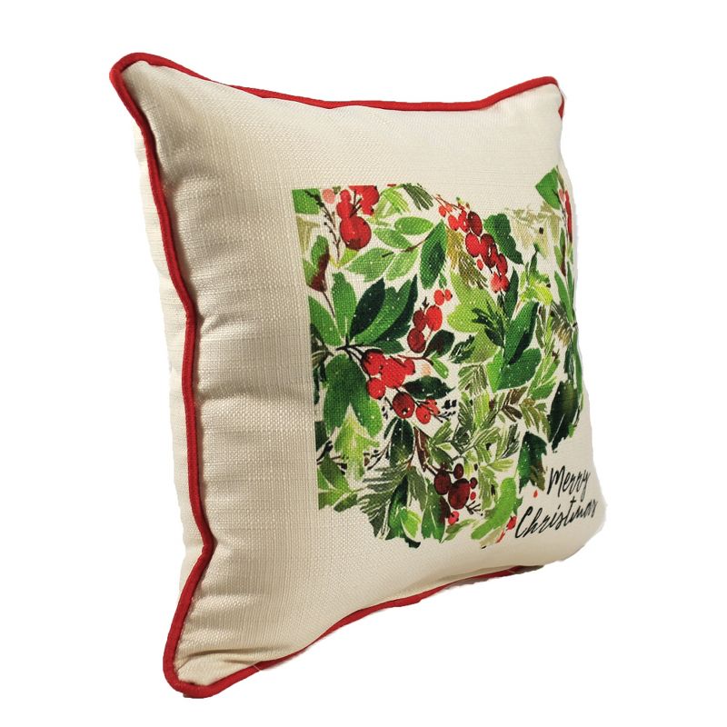Christmas 16.0" Bright Holly Ohio Pillow Berries Home Decor  -  Decorative Pillow