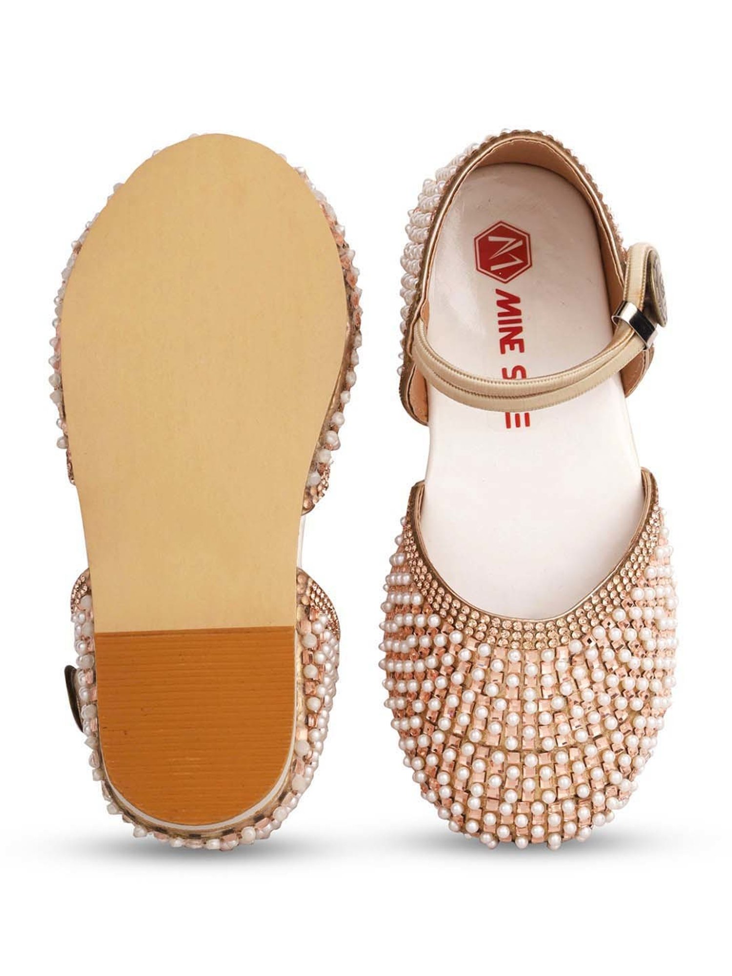 Minesole Kids Rose Gold Ethnic Sandals