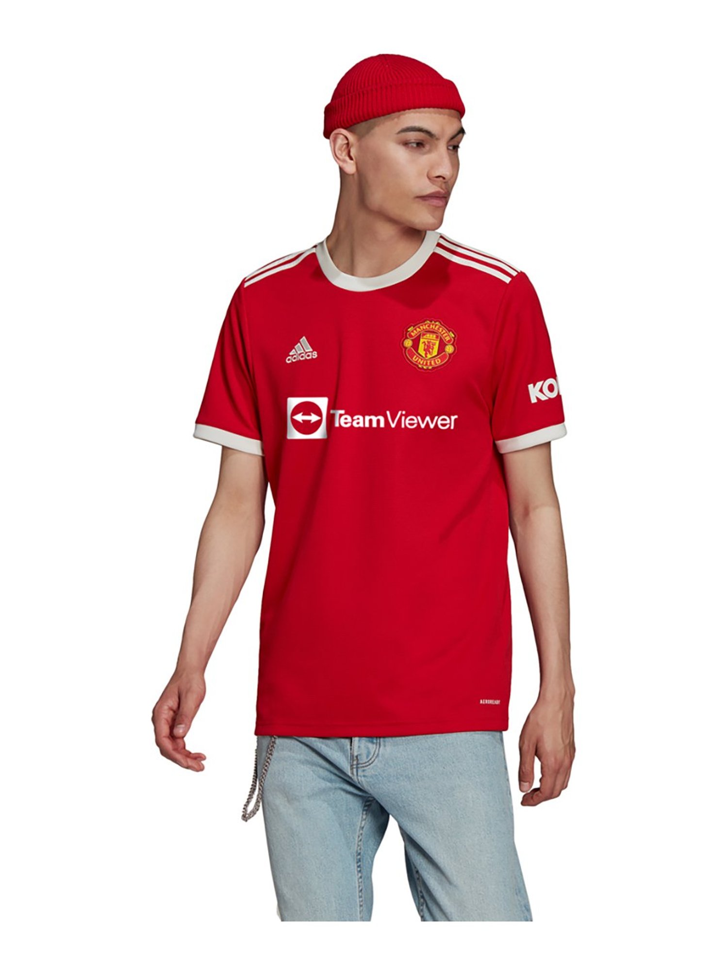 adidas Red Round Neck T-Shirt