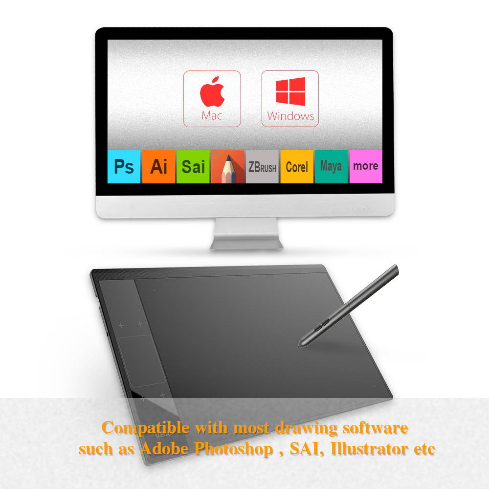 VEIKK A30 V2 10x6 inch Digital Graphics Drawing Tablet Pen Tablet with Battery-Free Passive Pen and Smart TouchPad & 4 Touch Keys(8192 Levels Pressure)