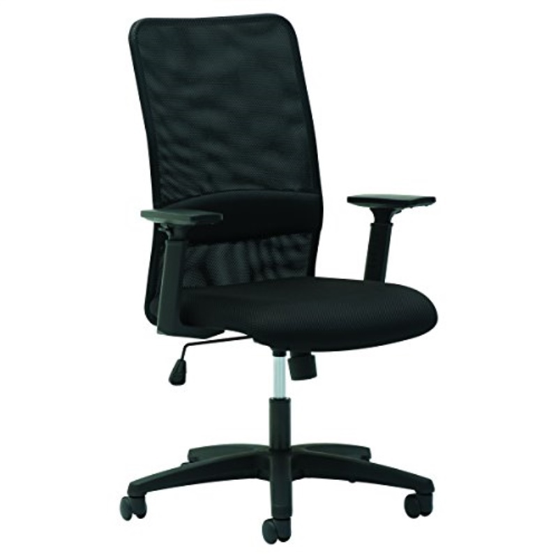 OIF - OIFSM4117 - Mesh High-Back Chair, Height Adjustable T-Bar Arms, Black