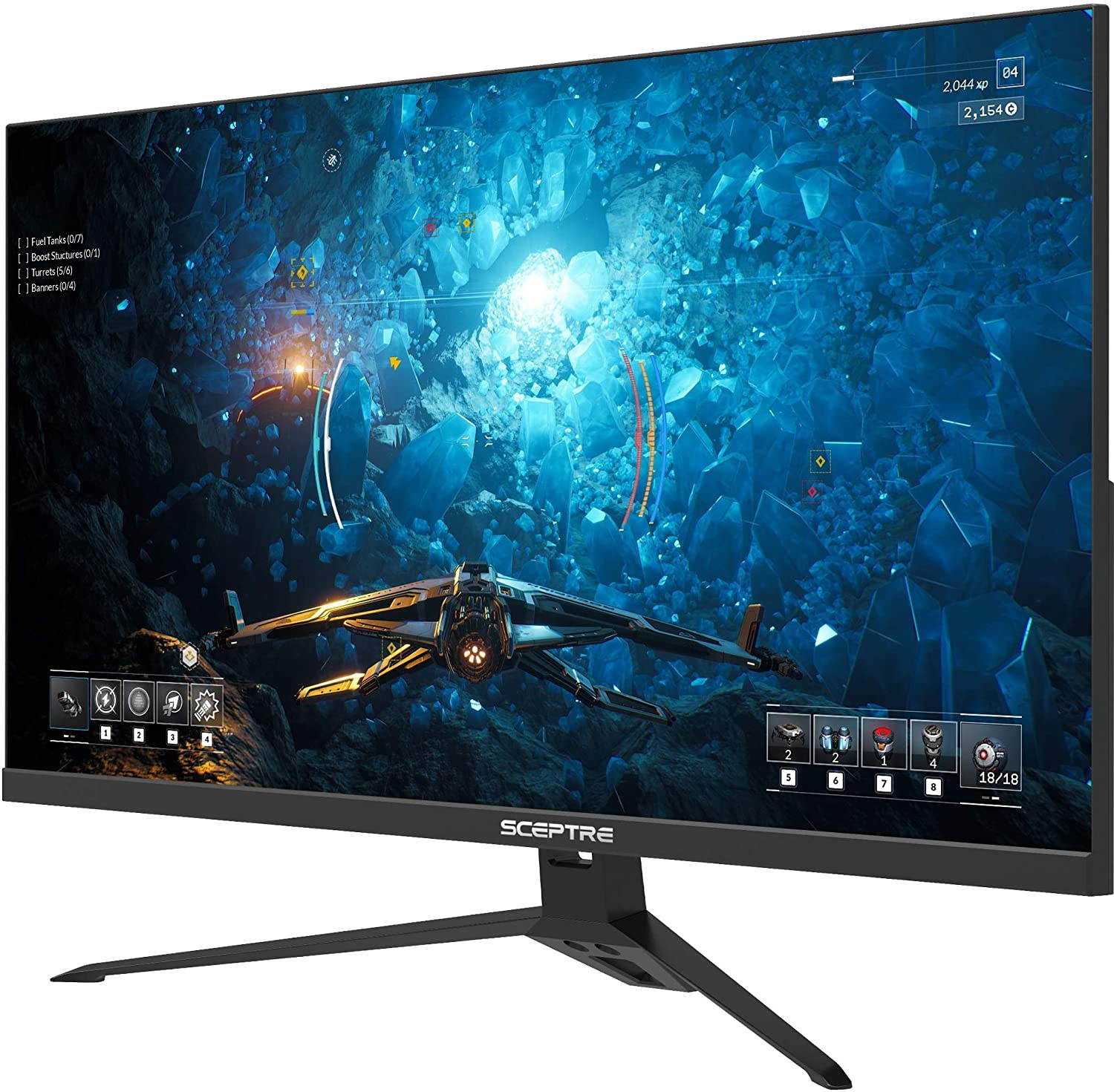 Sceptre IPS 27 inch Gaming LED Monitor up to 165Hz 144Hz 1ms DisplayPort HDMI, FreeSync FPS RTS Build-in Speakers Gunmetal Black 2021 (E275B-FPT165)