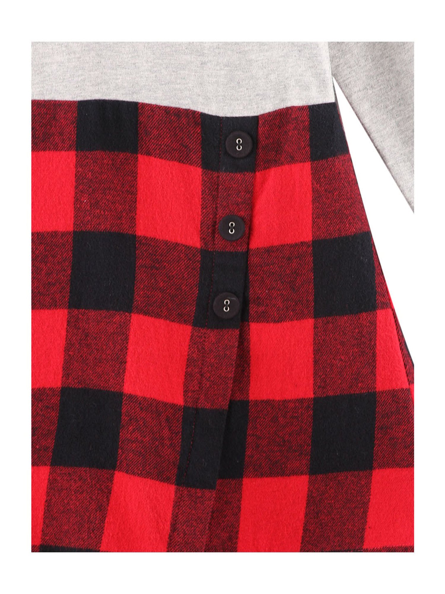 Beebay Kids Red & Grey Checks Dress