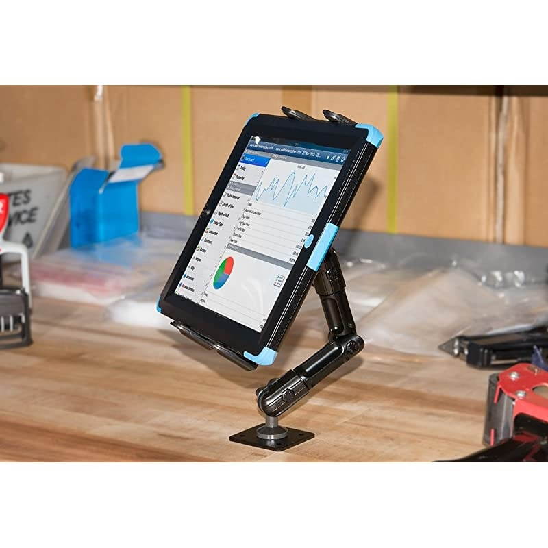 Heavy Duty Tablet Wall Drill Base Mount with 8 inch Arm for iPad Air iPad Pro iPad 4 3 2 Retail Black - TAB806