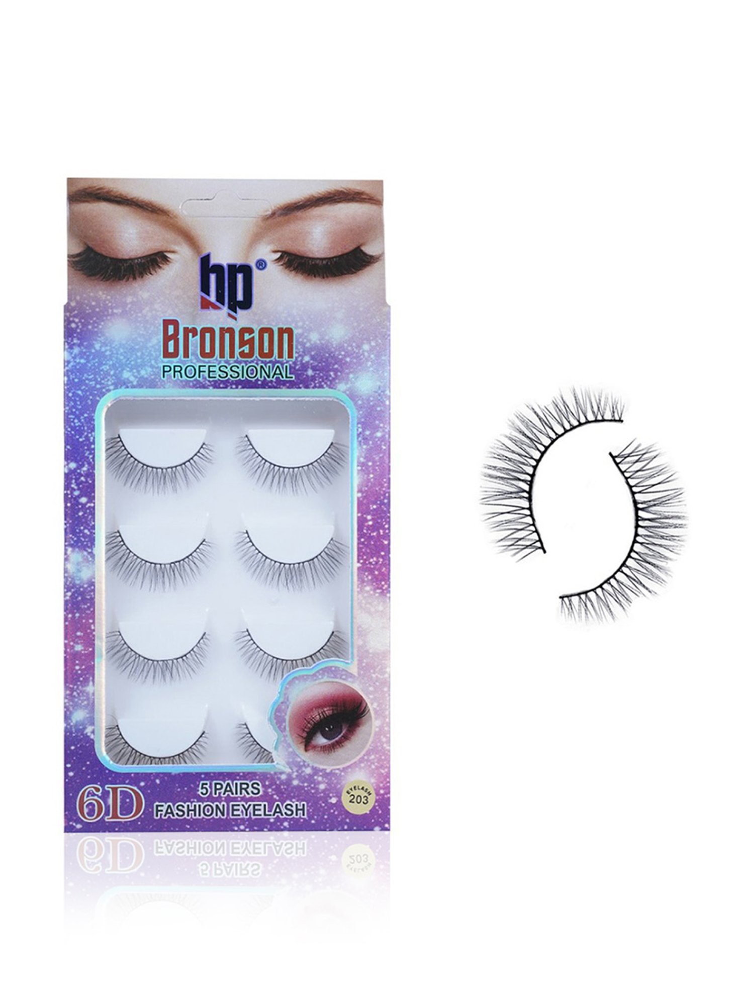 Bronson Professional 6D Fashion Eyelash 203 - Set of 5
