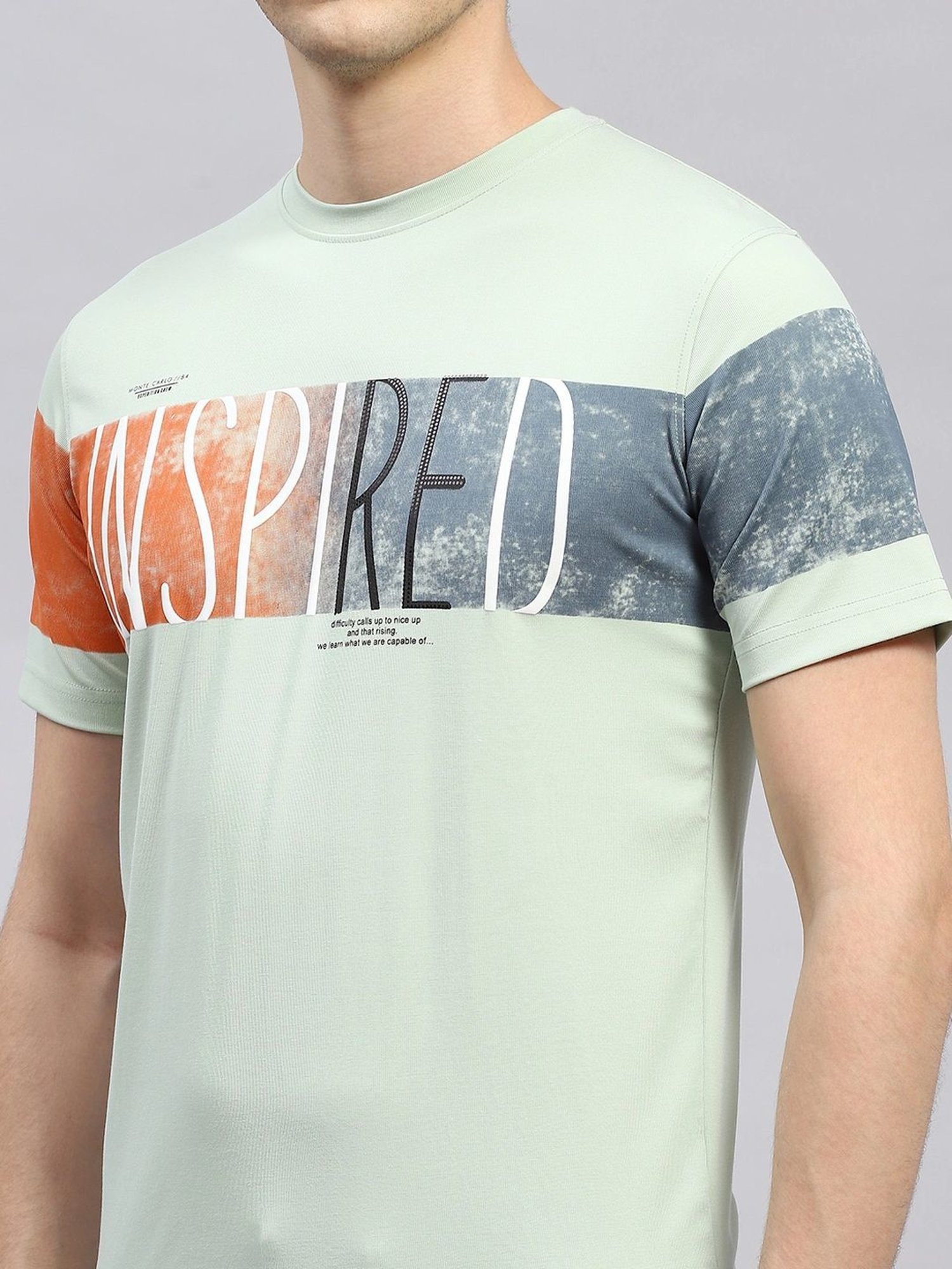 Monte Carlo Green Regular Fit Printed T-Shirt