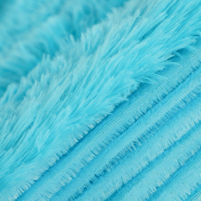 1 Pc Queen Faux Fur Lambswool Reversible Plaid Pattern Bed Blankets Purple  - PiccoCasa