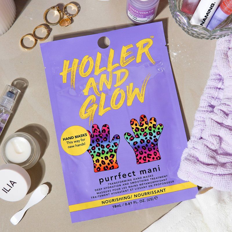 Holler and Glow Purrfect Skin Hand Mask - Rainbow - 0.61 fl oz