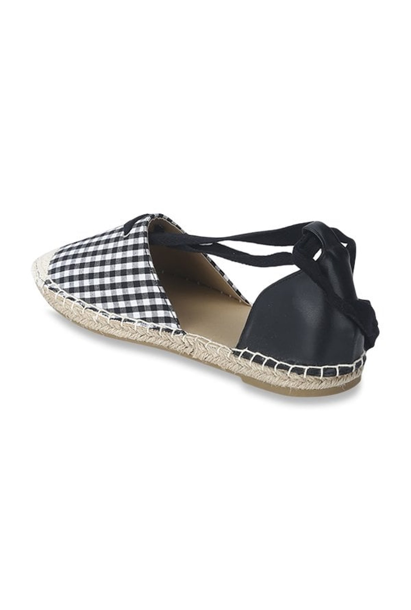Truffle Collection Black & White Espadrille Sandals