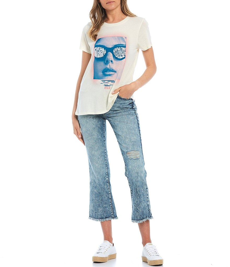 Celebrity Pink Destructed Cropped Skinny Jeans