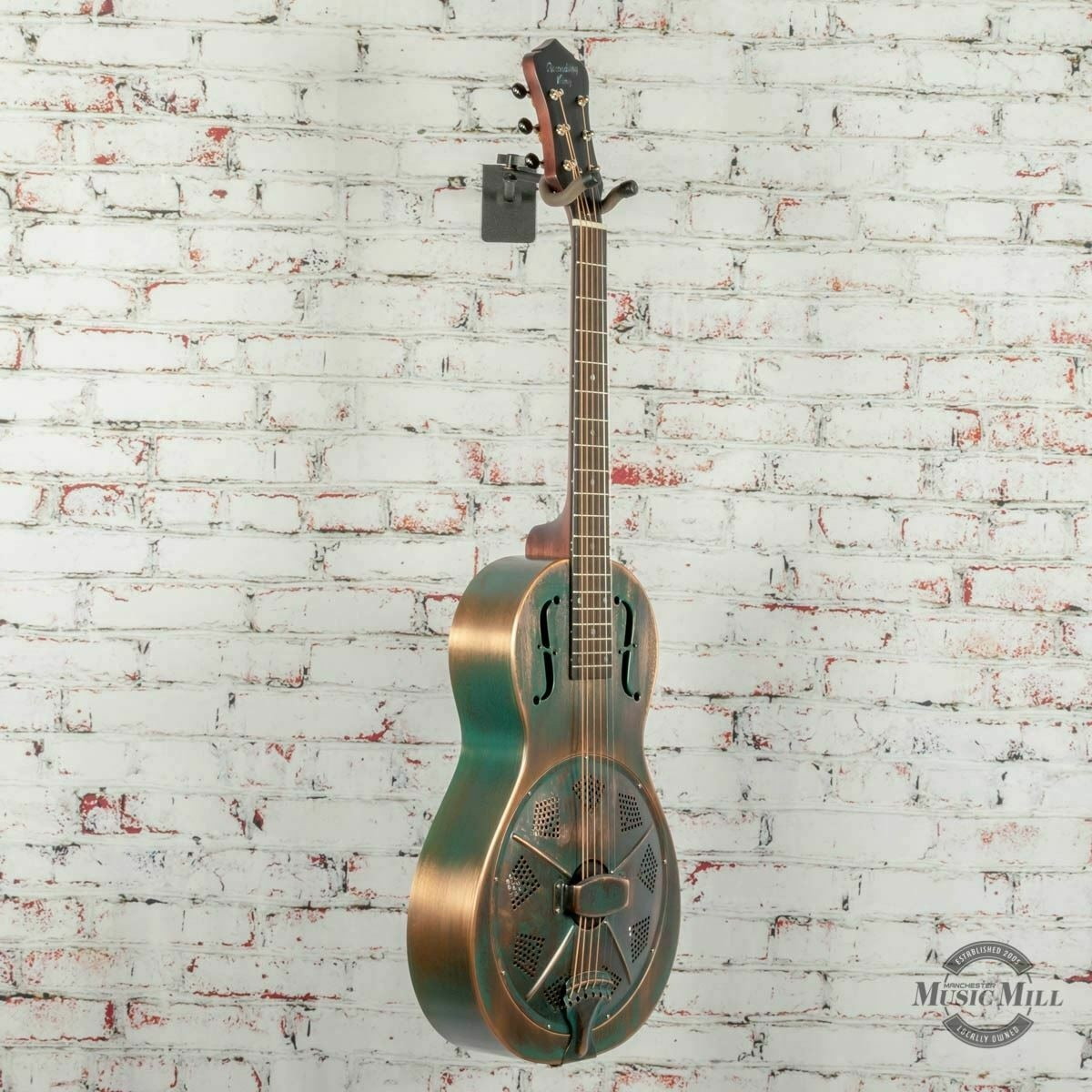 Recording King Swamp Dog Parlor Resonator Distressed Brass