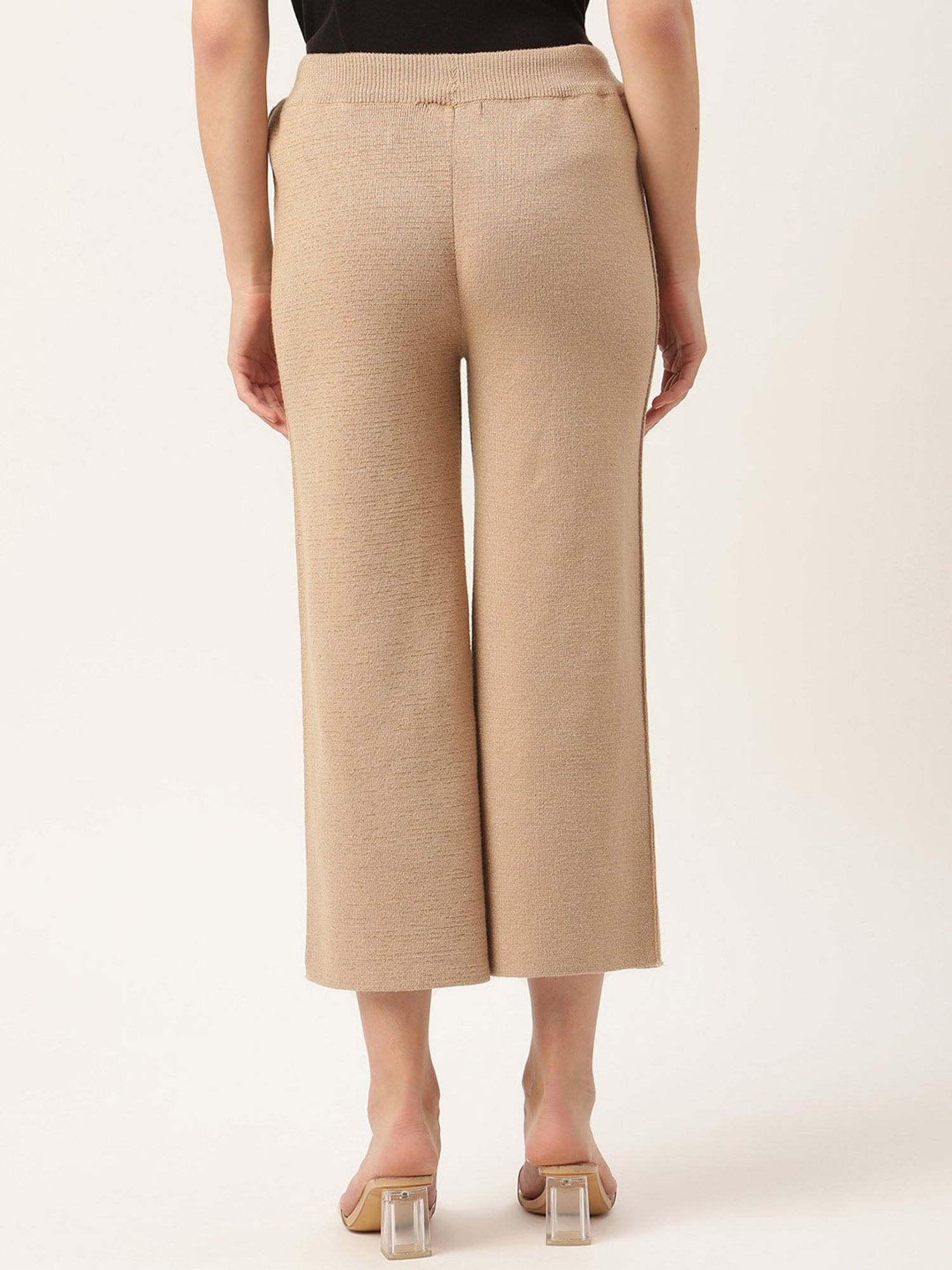 Rooted Beige Regular Fit Drawstring Trousers