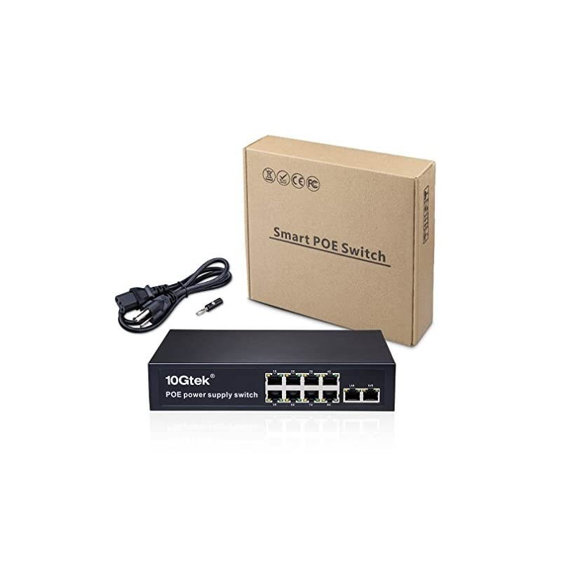 Port Fast Ethernet PoE Switch with 1 Rj-45 Uplink and 1 NVR Port, up to 150W, Plug-and-Play, Lifetime Protection for IPTV, IP Camera, VoIP Phone, WiFi AP