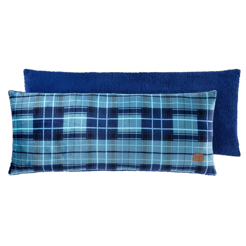 Jumbo Blue & Green Hampton Plaid Print Flannel Throw Pillow - Dearfoams